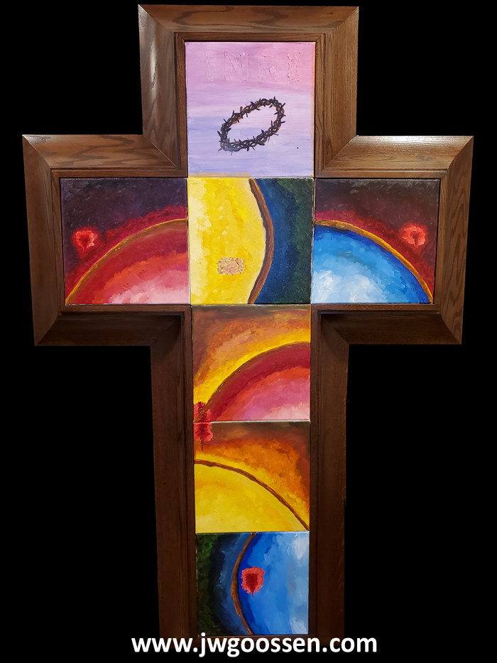 JW Goossen's Primary Colour Cross painting from his Religious Series...