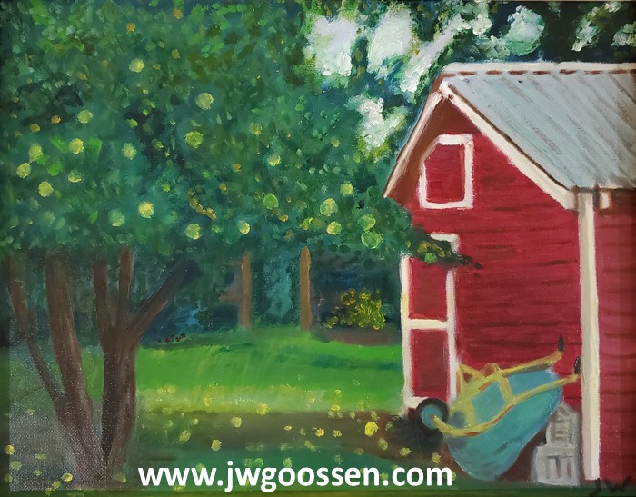 JW Goossen's Wheelbarrow painting from his Seven Days in Altona Series...