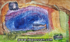 Dreams of the Bear triptych by JW goossen - assembled mixed media artwork