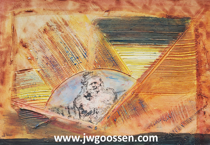 JW Goossen's Oldman mixed media painting from his Mixed Media Artwork Series...