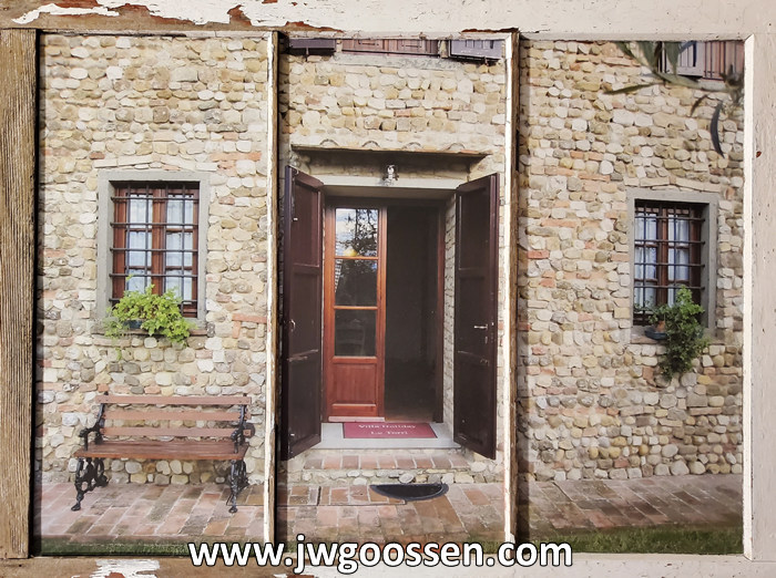 JW Goossen's Torri Window mixed media painting from his Mixed Media Artwork Series...