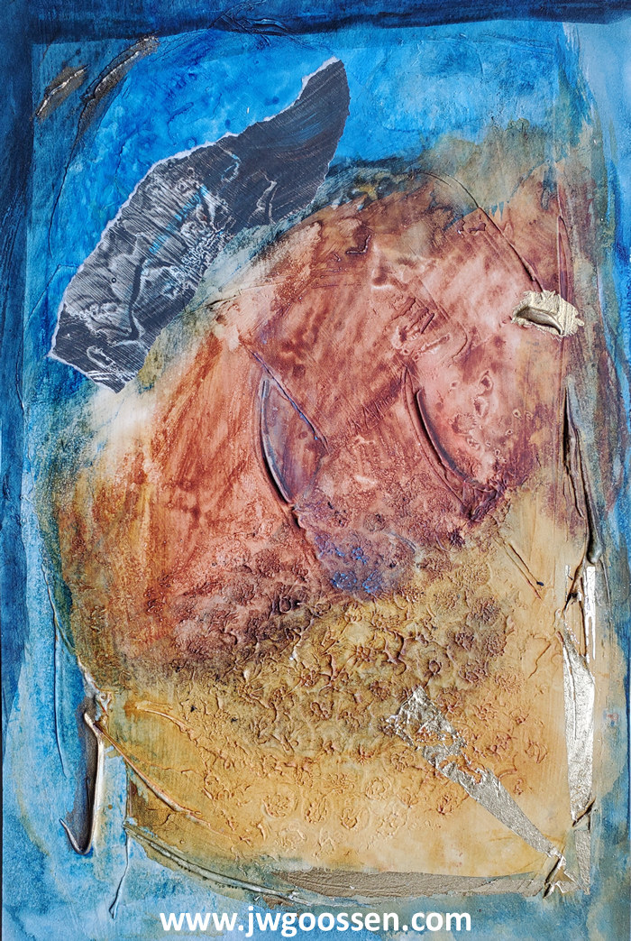 JW Goossen's Turtle mixed media painting from his Mixed Media Artwork Series...